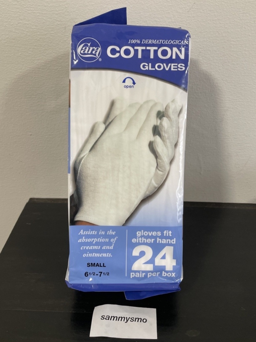 Cara Disposable Cotton Gloves Hypo-Allergenic Soft Hand Therapy SMALL x24 Pack